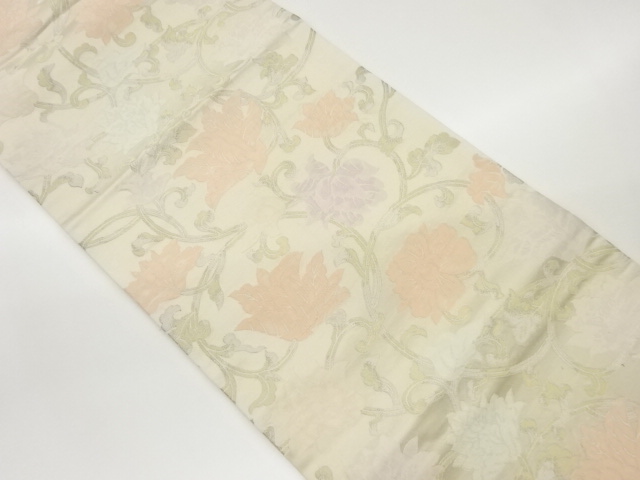 花唐草模様織出し袋帯